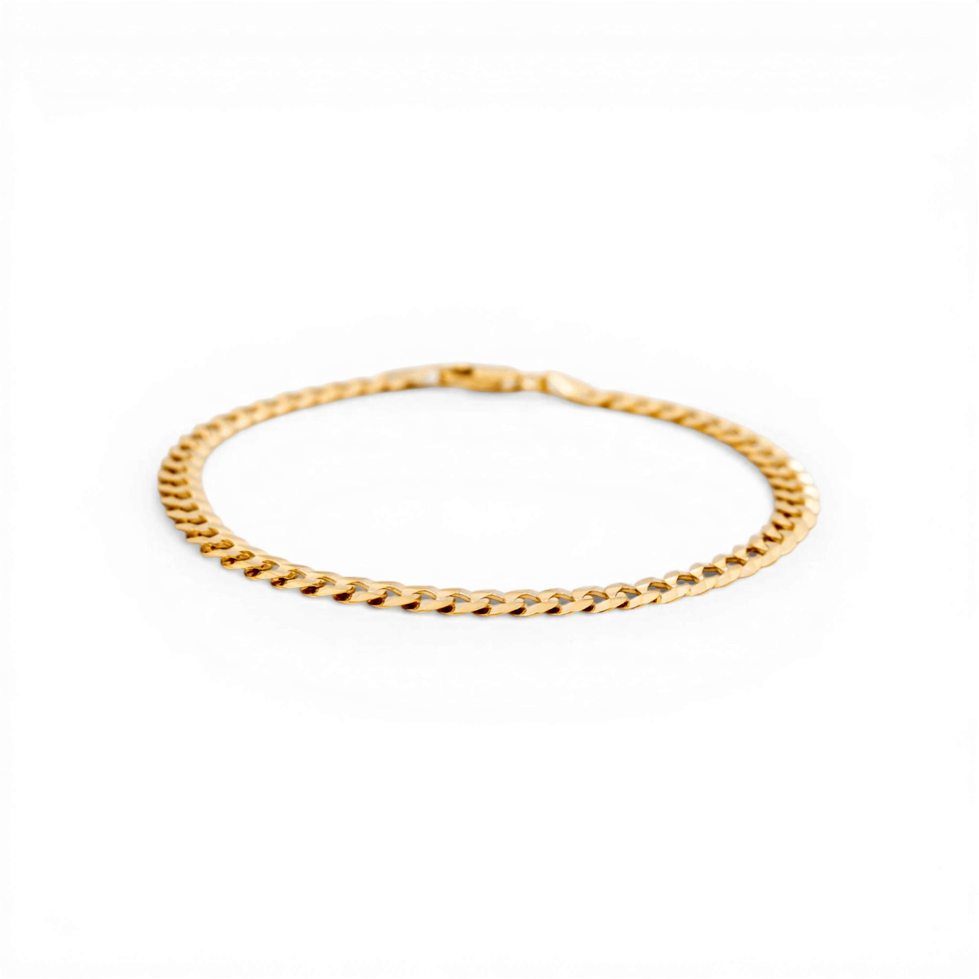 10K Yellow Gold Curb Bracelet - Miral Jewelry