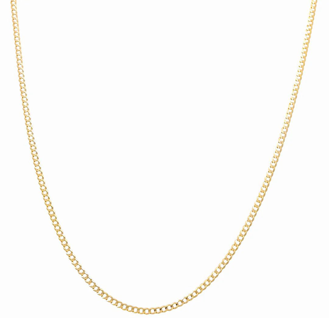 10K Yellow Gold Curb Chain 18" - Miral Jewelry