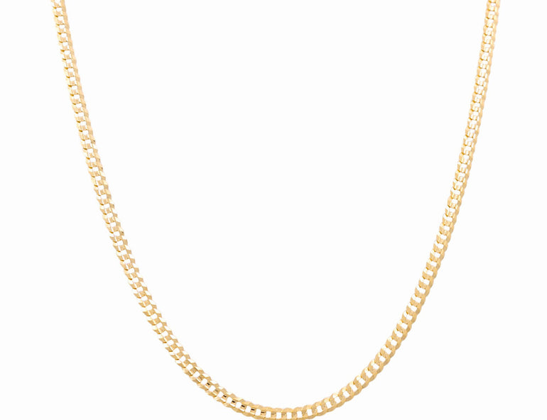 10K Yellow Gold Curb Chain 18" - Miral Jewelry