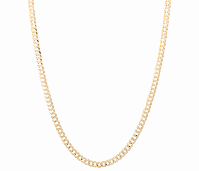 10K Yellow Gold Curb Chain 24" - Miral Jewelry