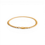 10K Yellow Gold Curb Men's Bracelet - Miral Jewelry