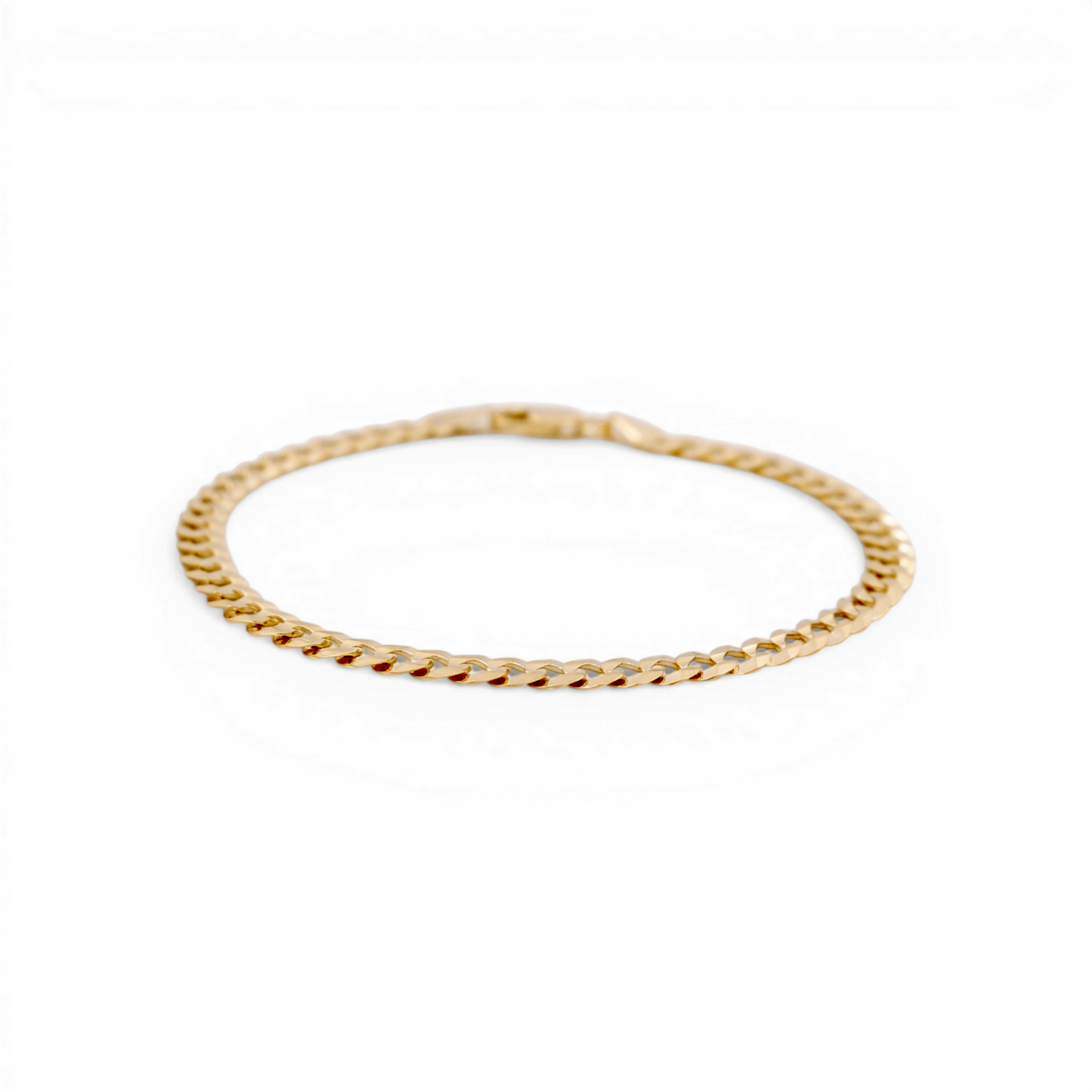 10K Yellow Gold Curb Men's Bracelet - Miral Jewelry