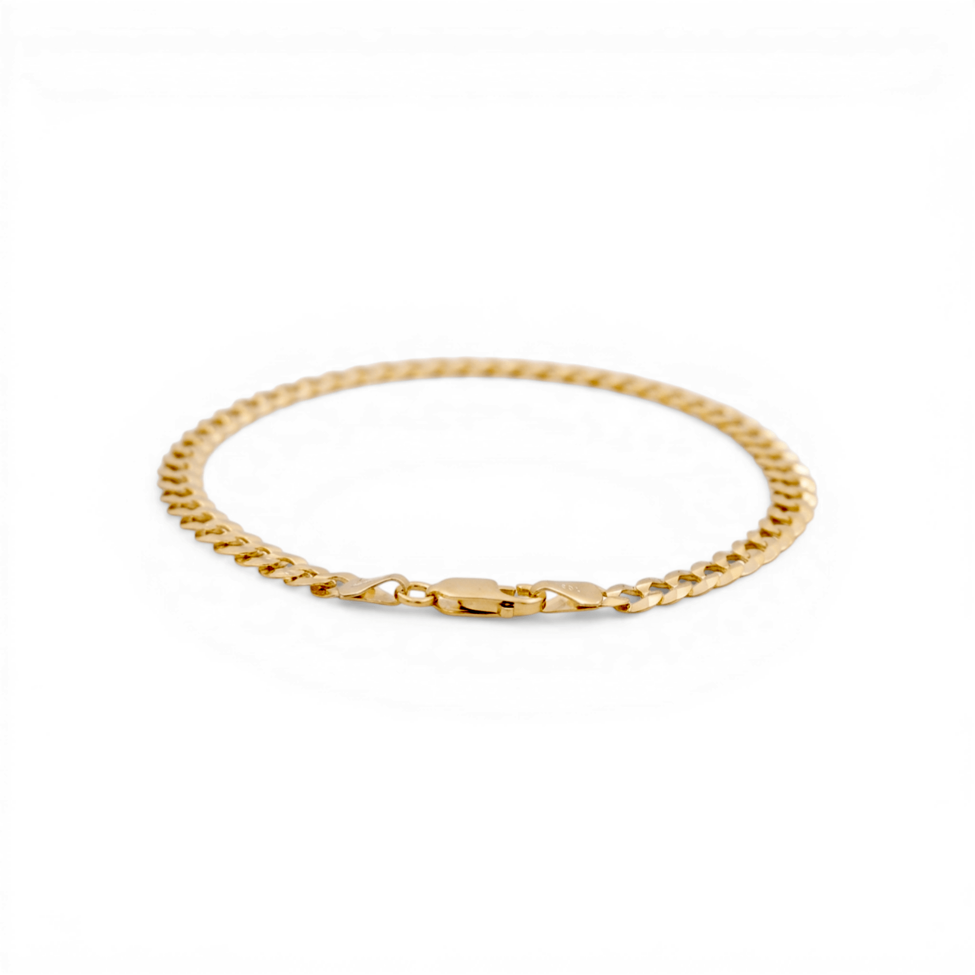 10K Yellow Gold Curb Men's Bracelet - Miral Jewelry