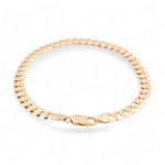 10K Yellow Gold Curb Men's Bracelet - Miral Jewelry