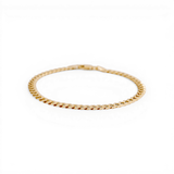 10K Yellow Gold Curb Men's Bracelet - Miral Jewelry