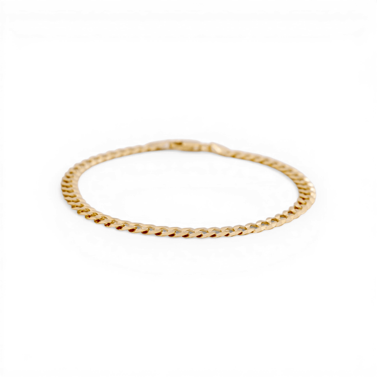 10K Yellow Gold Curb Men's Bracelet - Miral Jewelry