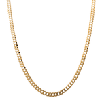 10K Yellow Gold Curb Men's Chain 22" - Miral Jewelry