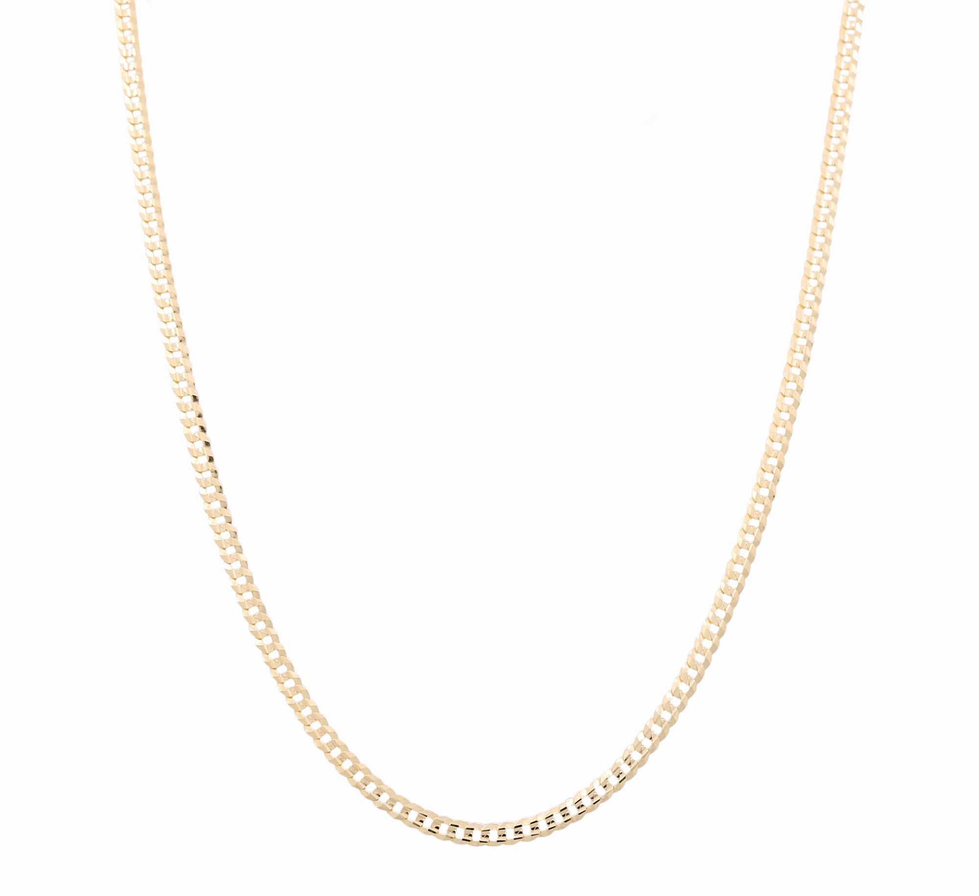 10K Yellow Gold Curb Men's Chain 24" - Miral Jewelry