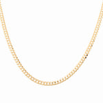 10K Yellow Gold Curb Women's Chain 16" - Miral Jewelry