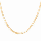 10K Yellow Gold Curb Women's Chain 16" - Miral Jewelry