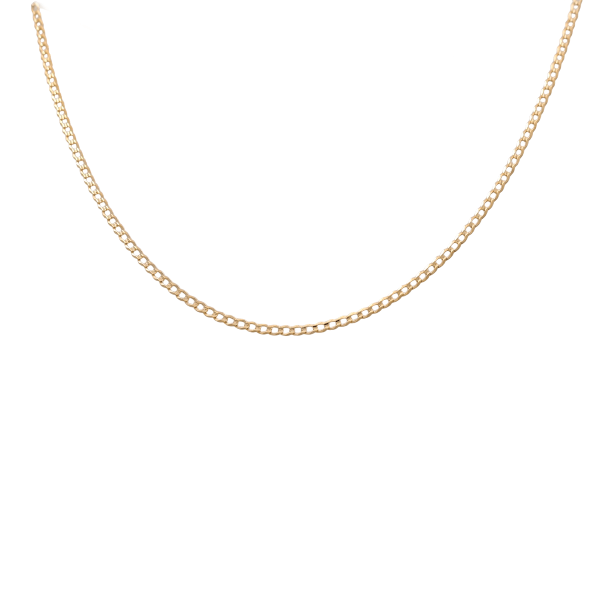 10K Yellow Gold Curb Women's Chain 16" - Miral Jewelry