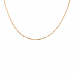 10K Yellow Gold Curb Women's Chain 18" - Miral Jewelry