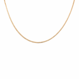 10K Yellow Gold Curb Women's Chain 18" - Miral Jewelry
