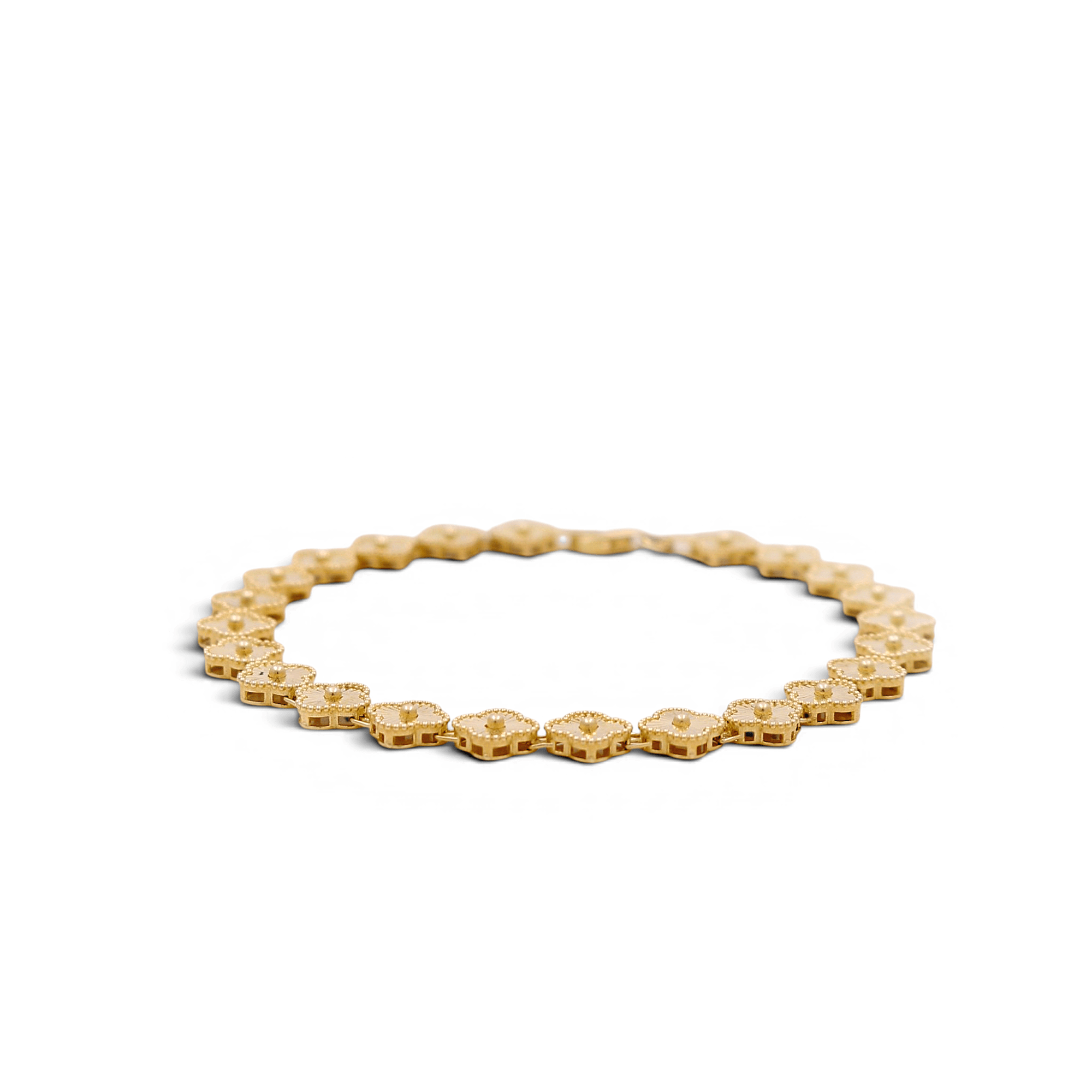 10K Yellow Gold Diamond Cut Bracelet Women's - Miral Jewelry