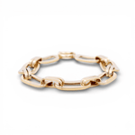 10K Yellow Gold Diamond Cut Fancy Link Bracelet Women's - Miral Jewelry