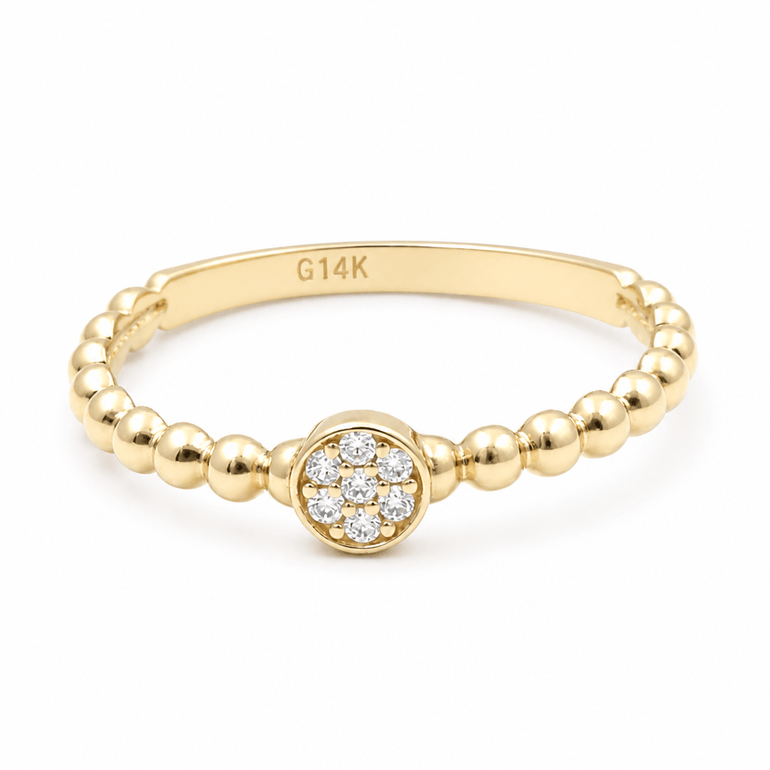 10K Yellow Gold Diamond Cut Fashion Women's Ring - Miral Jewelry