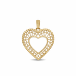 10K Yellow Gold Diamond Cut Heart Women's Pendant - Miral Jewelry