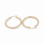 10K Yellow Gold Diamond Cut Large Hoop Earrings - Miral Jewelry