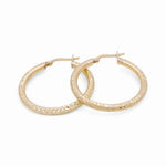 10K Yellow Gold Diamond Cut Large Hoop Earrings - Miral Jewelry
