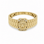 10k Yellow Gold Diamond Cut Lion Fashion Ring Men's - Miral Jewelry