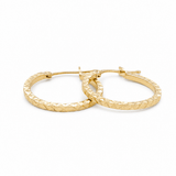 10K Yellow Gold Diamond Cut Small Hoop Earrings - Miral Jewelry