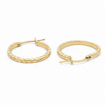10K Yellow Gold Diamond Cut Small Hoop Earrings - Miral Jewelry