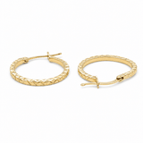 10K Yellow Gold Diamond Cut Small Hoop Earrings - Miral Jewelry
