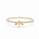 10K Yellow Gold Dragonfly Fashion Women's Ring - Miral Jewelry