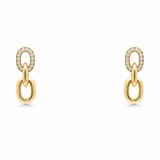 10K Yellow Gold Drop Diamond Earrings with 0.16Tw Round Diamonds - Miral Jewelry