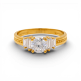 10K Yellow Gold Engagement with CZ Fashion Women's Ring - Miral Jewelry