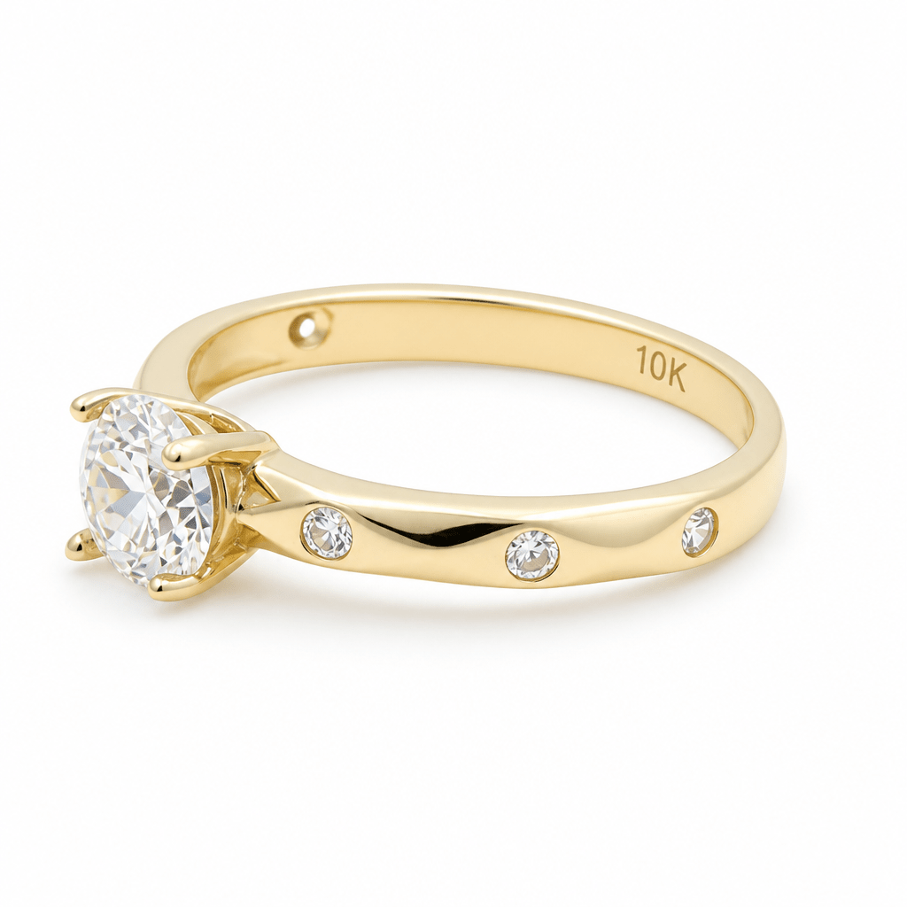 10K Yellow Gold Engagement with CZ Fashion Women's Ring - Miral Jewelry