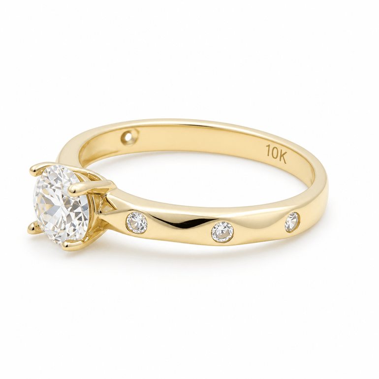 10K Yellow Gold Engagement with CZ Fashion Women's Ring - Miral Jewelry