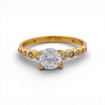 10K Yellow Gold Engagement with CZ Fashion Women's Ring - Miral Jewelry