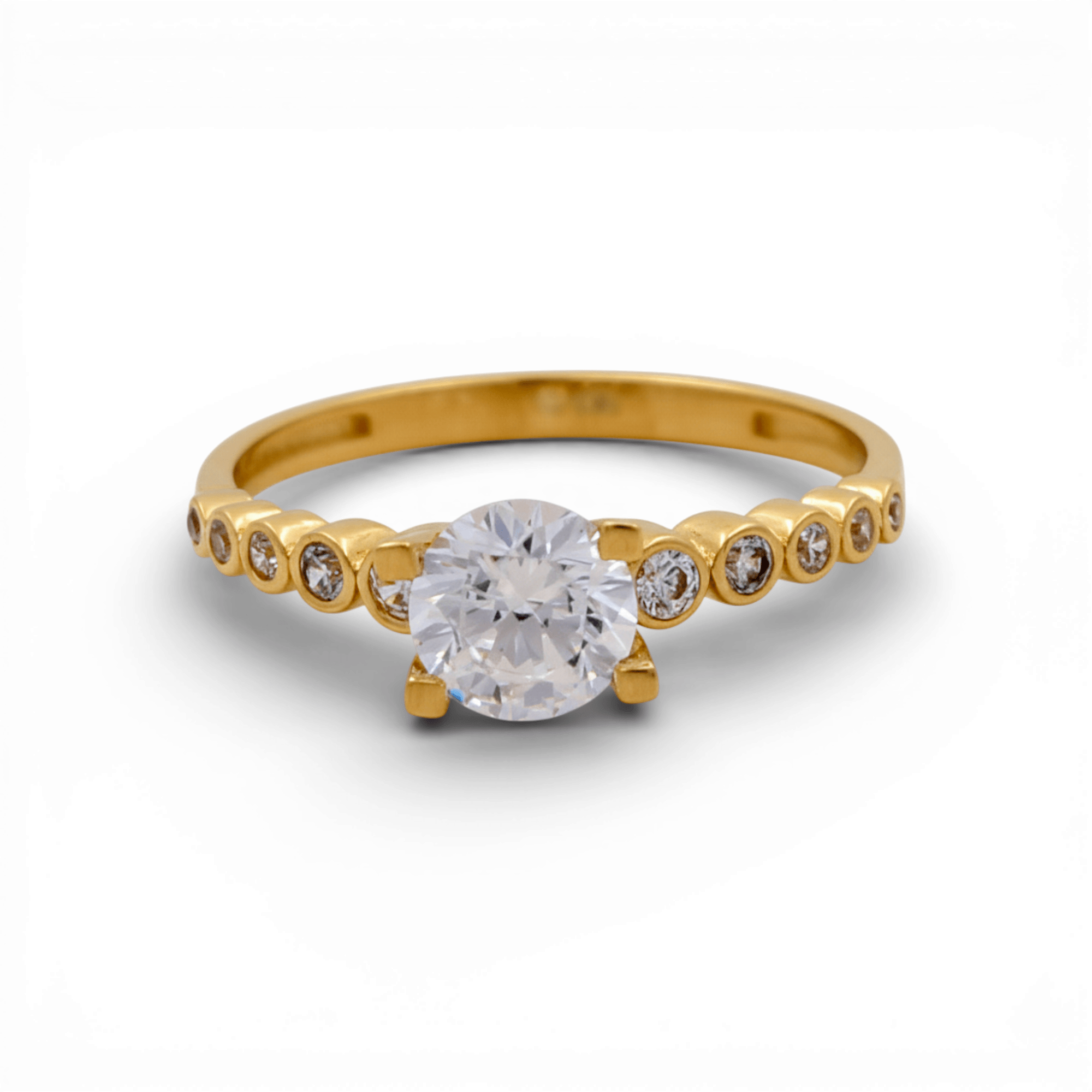 10K Yellow Gold Engagement with CZ Fashion Women's Ring - Miral Jewelry