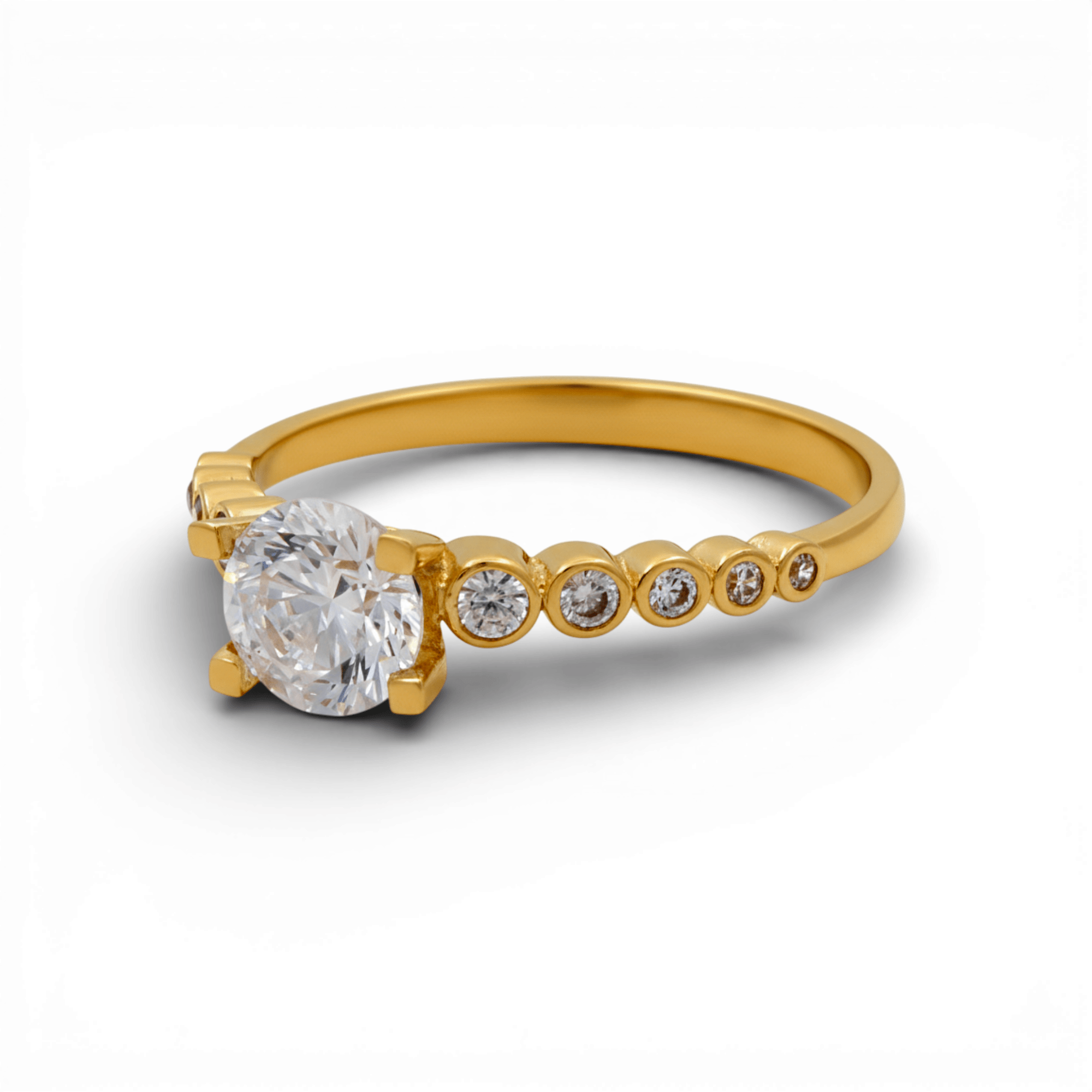 10K Yellow Gold Engagement with CZ Fashion Women's Ring - Miral Jewelry
