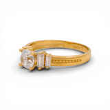 10K Yellow Gold Engagement with CZ Fashion Women's Ring - Miral Jewelry
