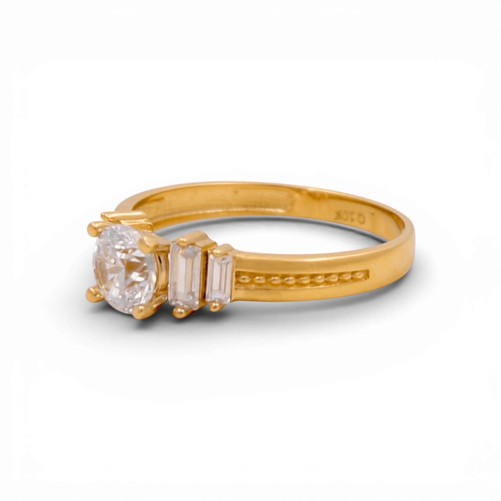10K Yellow Gold Engagement with CZ Fashion Women's Ring - Miral Jewelry