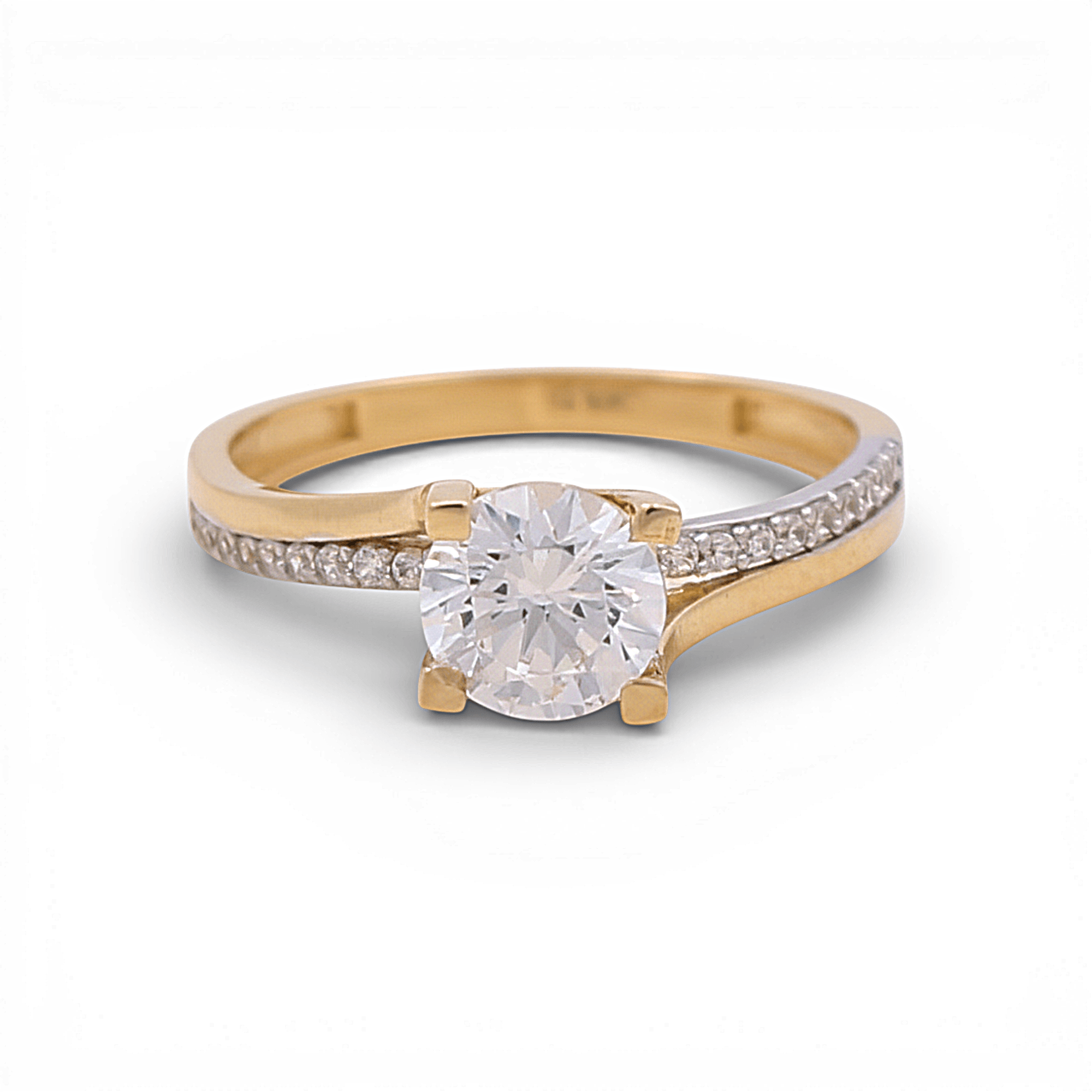 10K Yellow Gold Engagement with CZ Fashion Women's Ring - Miral Jewelry