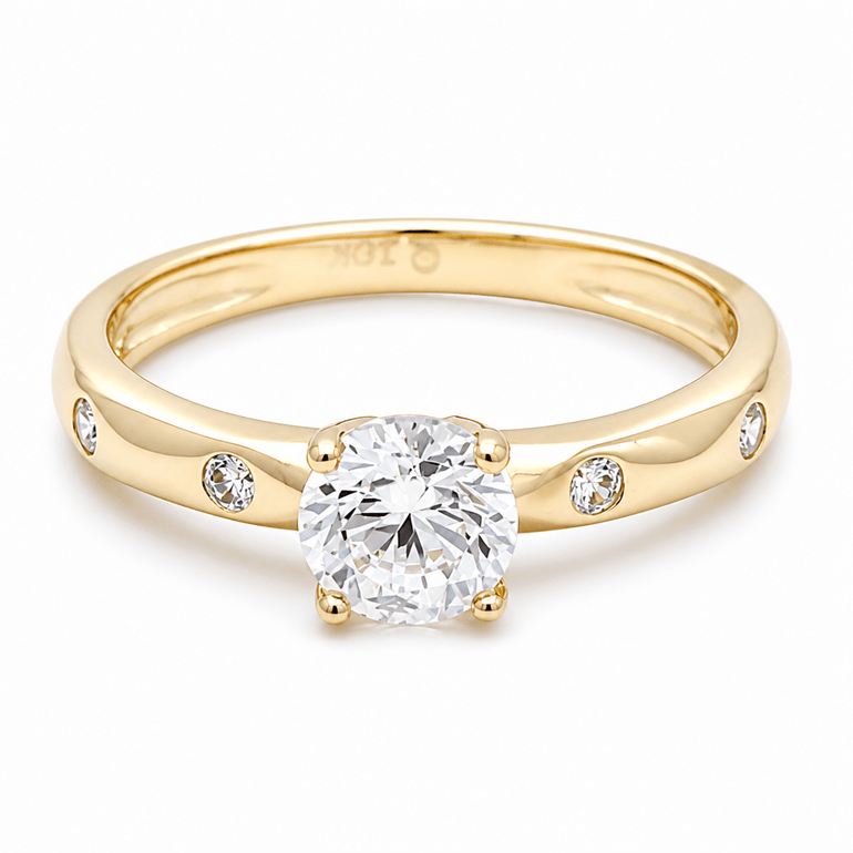 10K Yellow Gold Engagement with CZ Fashion Women's Ring - Miral Jewelry