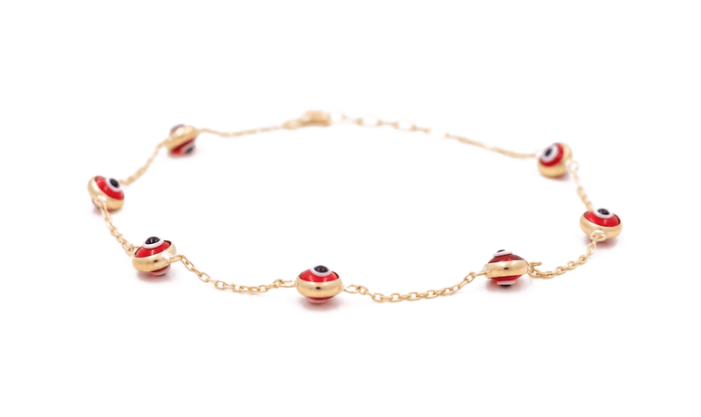 10K Yellow Gold Eye Bracelet Women's - Miral Jewelry