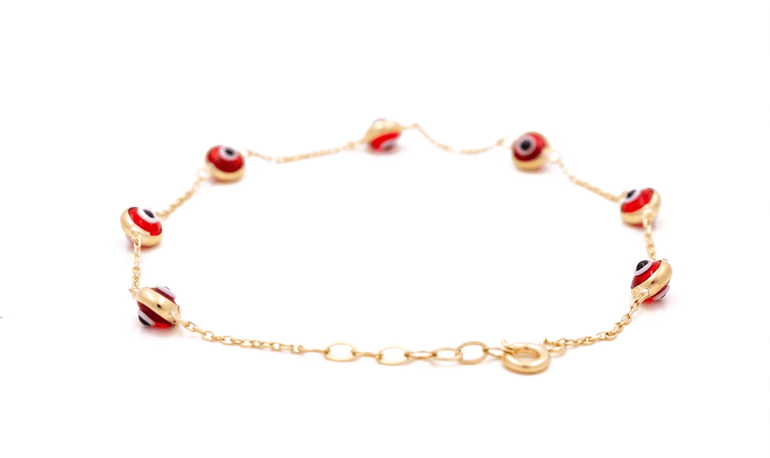 10K Yellow Gold Eye Bracelet Women's - Miral Jewelry