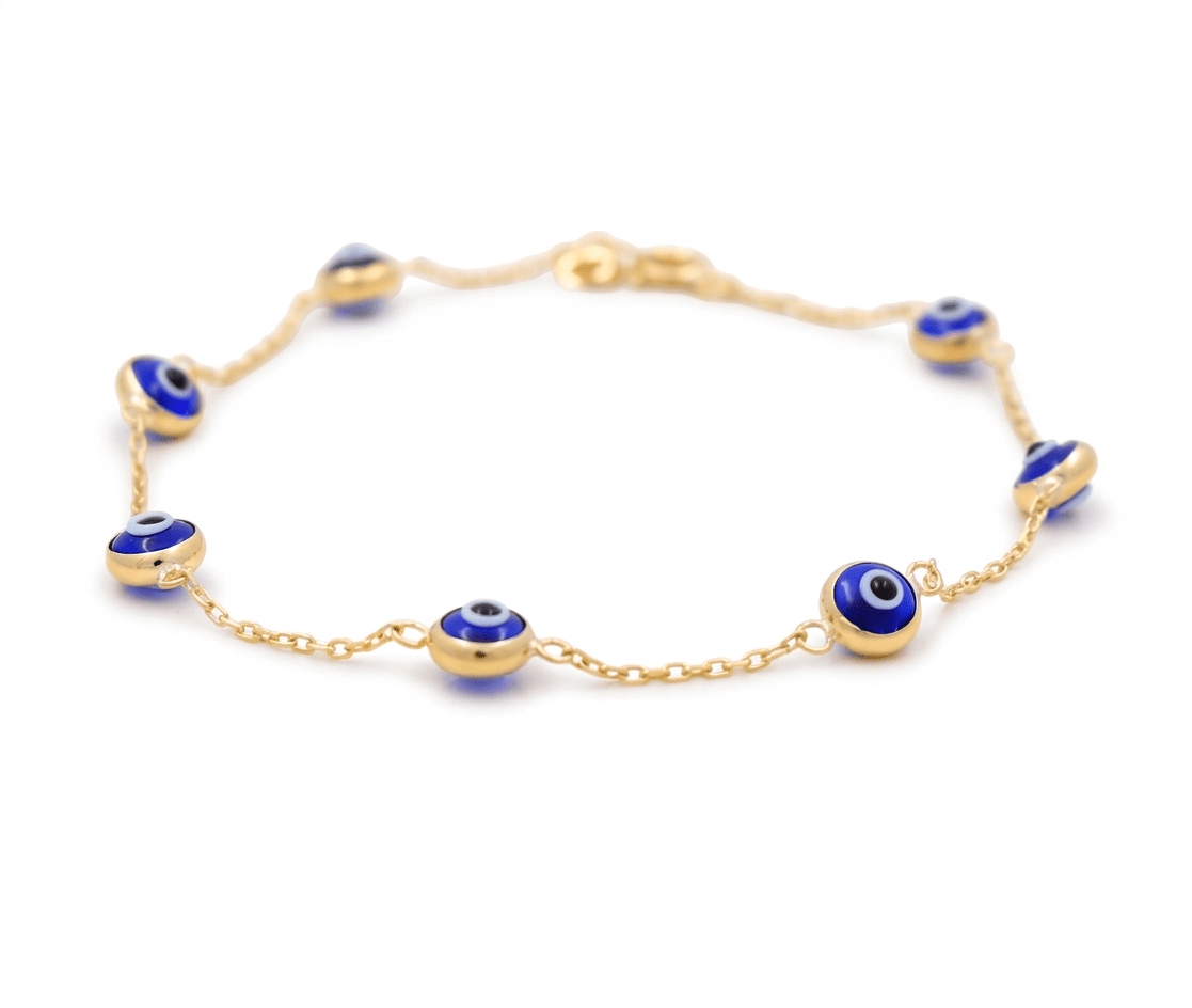10K Yellow Gold Eye Bracelet Women's - Miral Jewelry