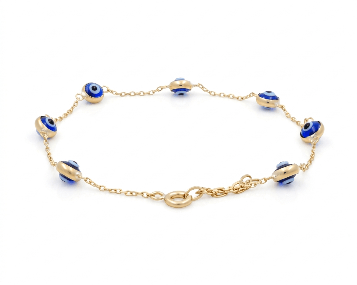 10K Yellow Gold Eye Bracelet Women's - Miral Jewelry