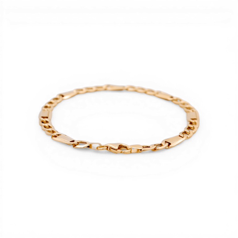 10K Yellow Gold Fancy Link Bracelet - Miral Jewelry
