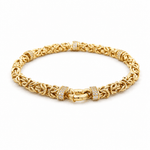 10K Yellow Gold Fancy Link Bracelet Women's - Miral Jewelry