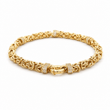 10K Yellow Gold Fancy Link Bracelet Women's - Miral Jewelry