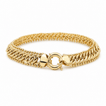 10K Yellow Gold Fancy Link Bracelet Women's - Miral Jewelry