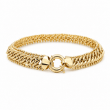 10K Yellow Gold Fancy Link Bracelet Women's - Miral Jewelry