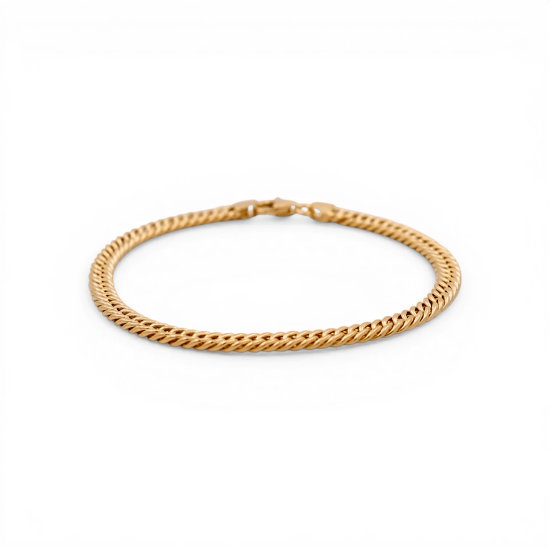 10K Yellow Gold Fancy Link Bracelet Women's - Miral Jewelry