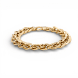 10K Yellow Gold Fancy Link Bracelet Women's - Miral Jewelry